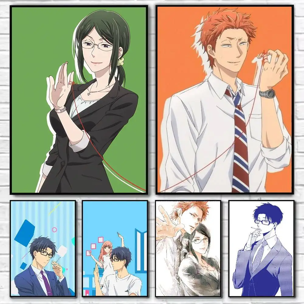 

Anime Love is Hard for Otaku Classic Poster Self-adhesive Art Waterproof Paper Sticker Coffee House Bar Room Wall Decor