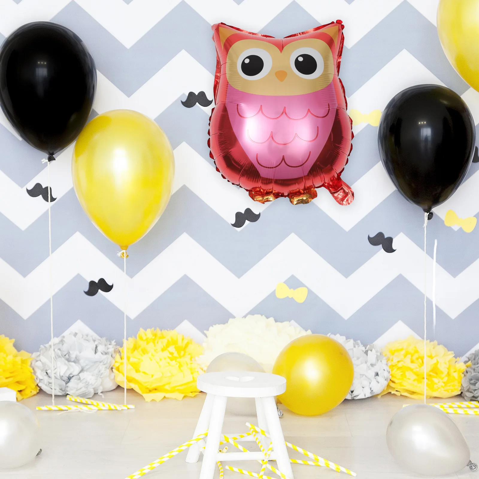 

4Pcs Cartoon Owl Balloons No Odor Safe Party Decor Wall Ceiling Hanging Birthday Decoration Supplies Animal Balloons