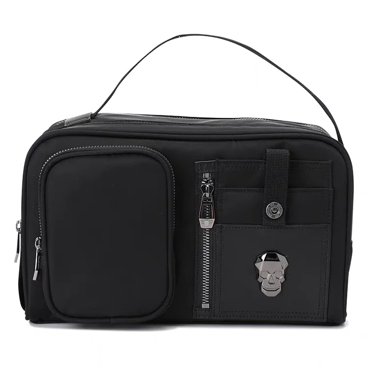 New golf handbag, clutch bag, skull cosmetic bag, waterproof and wear-resistant multi-layer storage bag for men and women