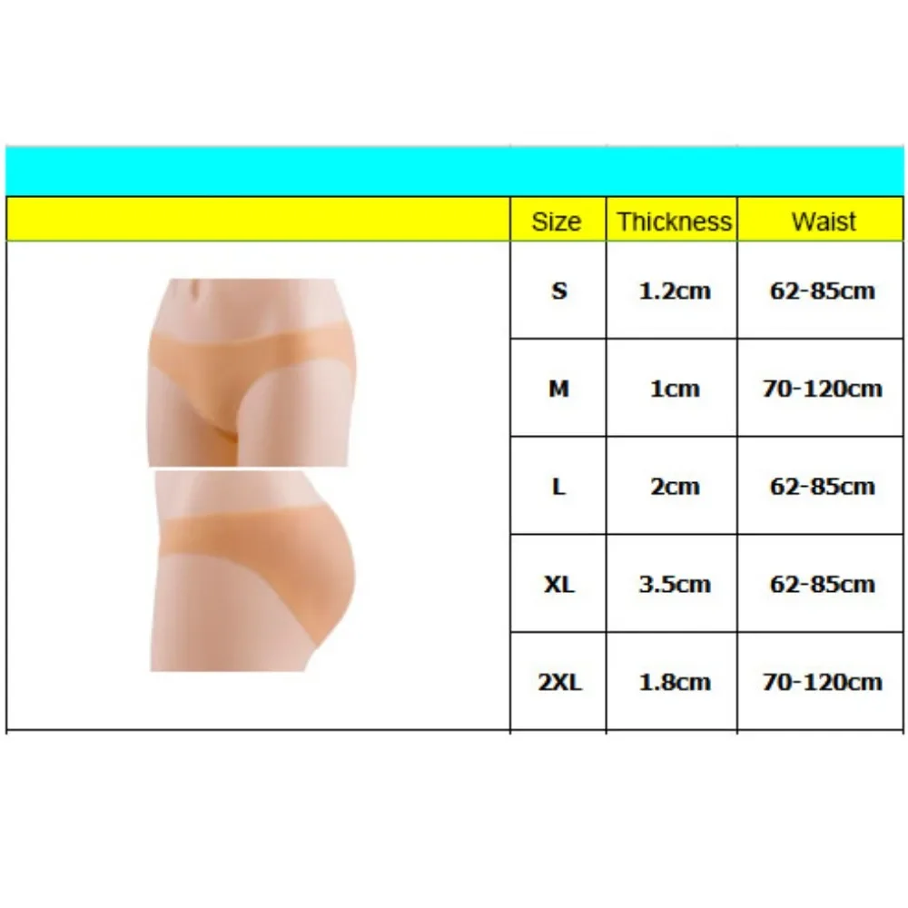 Body Shaping Sexy Silicone Mid Waist Full Buttocks Pants Natural Seamless Fashion High Buttock Underwear Invisible Shorts Women