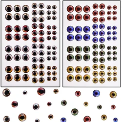144Pcs Fishing Lure Eyes 4D/5D Realistic Artificial Fish Eyes for Making Fishing Bait Fly Tying Lures Fake Eye DIY Material Tool