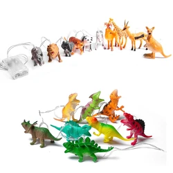 Luz LED de corda animal para crianças Luz de fada Dinossauro da selva Guirlanda de aniversário Decoração de festa Presente de ano novo