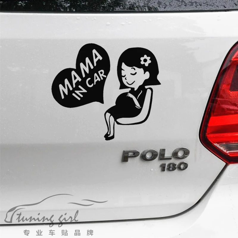 Fun Car Stickers MaMa In Car Care for Pregnant Woman Lovely Cute Creative Decals Waterproof Auto Tuning Styling Vinyls