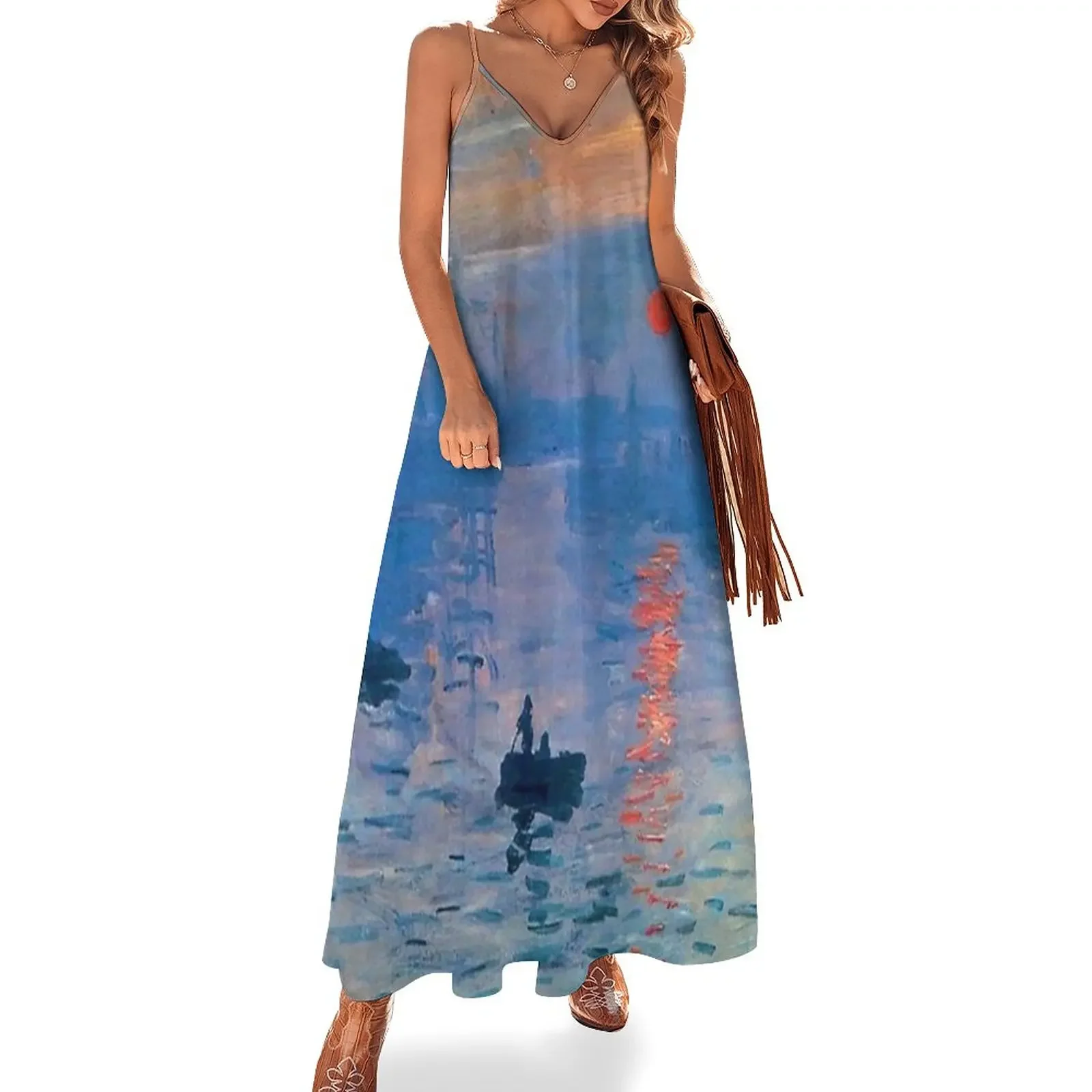 

Claude Monet - Impression, sunrise Sleeveless Dress clothes summer woman dress 2025