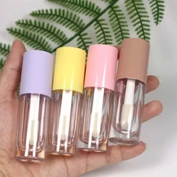 Lipgloss Tube 6/10ml Empty Portable Mini Lip Gloss Bottle Clear Lip Glaze Tubes Round Small Sample Cosmetic Packing Container