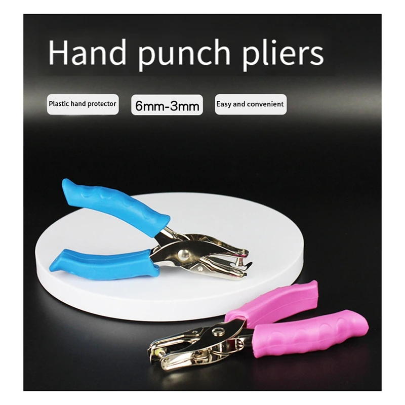 3 Piece Handle Puncher 1/4 Inch Of Hole Handheld Puncher For Office School Supplies,Can Be Used For Labels,Greeting Cards