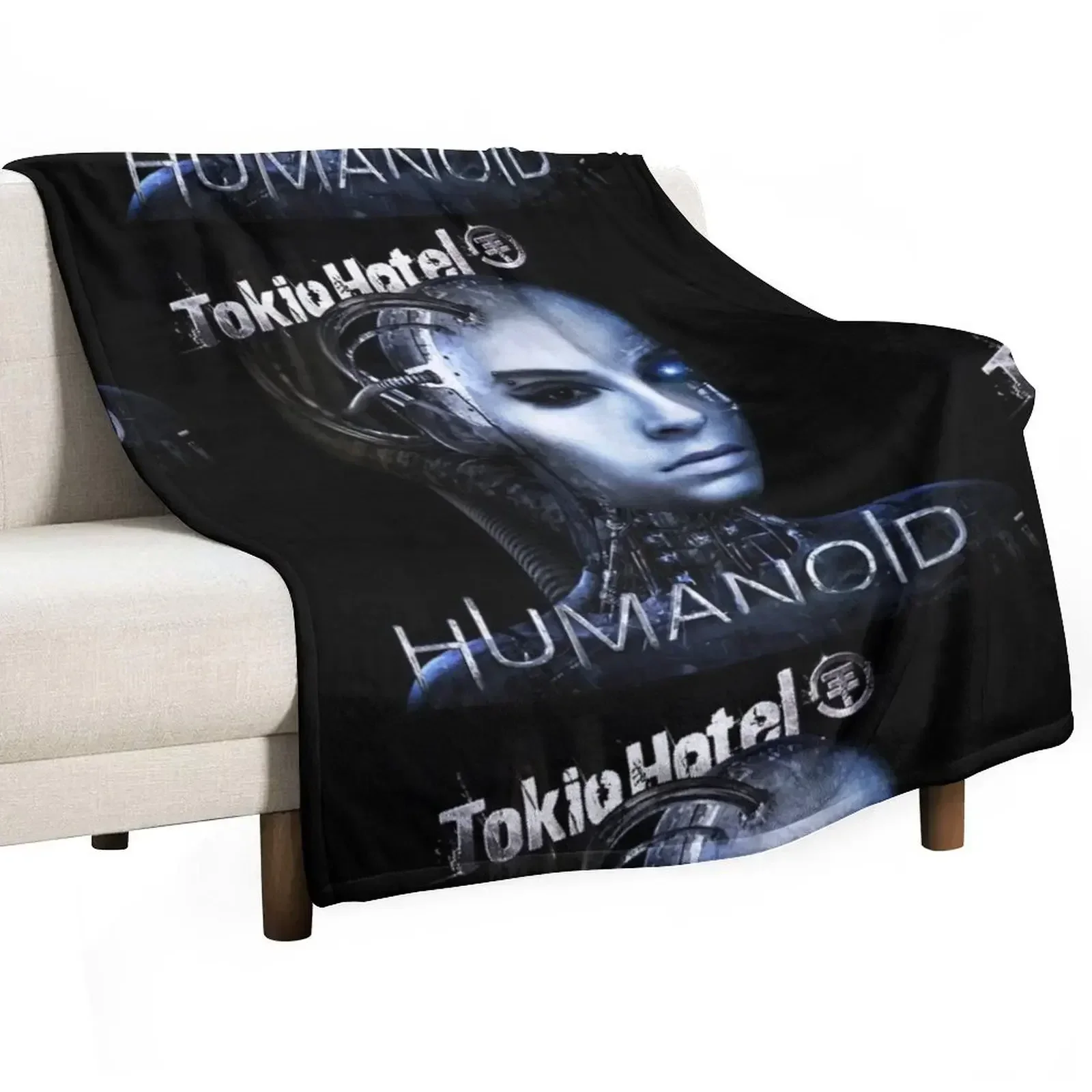 tokio-hotel logo humanoid Throw Blanket Plaid on the sofa Luxury Thicken wednesday Blankets