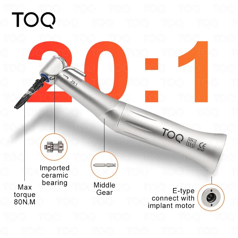 SG20 contraangulo Dental Low Speed Handpiece 20:1 Reduction Implant Surgery Contra Angle Handpiece Air Turbine