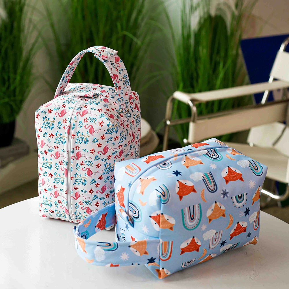 1pc Waterproof Reusable Wet Bag with Zipper and Handle  Beach Pool Gym Pouch Toiletries Daycare Large Capacity Diaper Bags