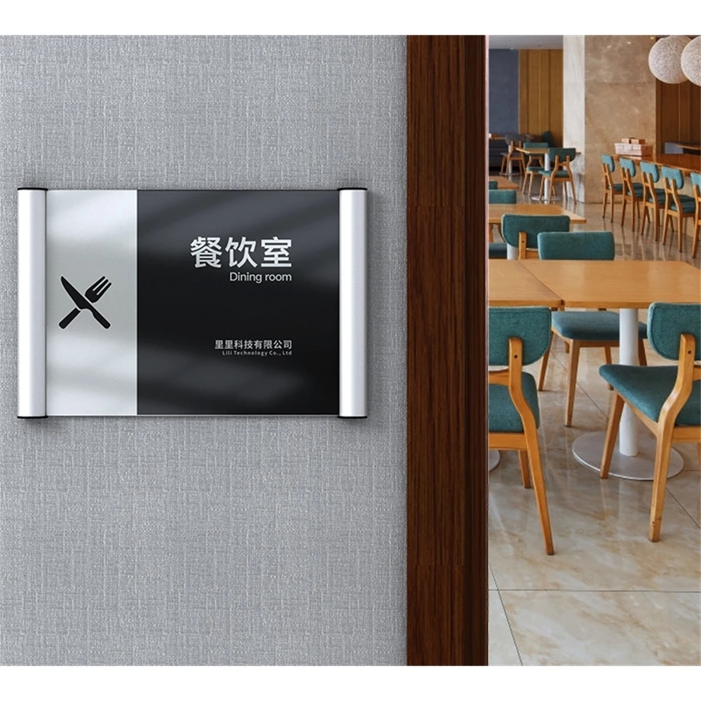 Aluminium Alloy Indoor Wall Mount Sign Holder Display Info Poster Paste Type Door Sign Bulletin Board