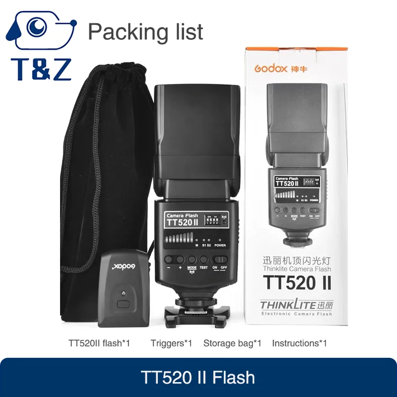 

New Godox TT520II Wireless Speedlite Flash with 433MHz Signal for Canon Nikon Pentax Fujifilm Olympus DSLR Camera Compatible