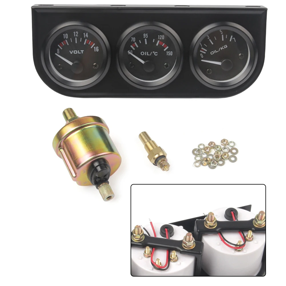 

For Enhanced Driving Safety As Shown In The Figure LED Indicator Voltmeter Gauge 3-in-1 Functionality Compact Dashboard Device