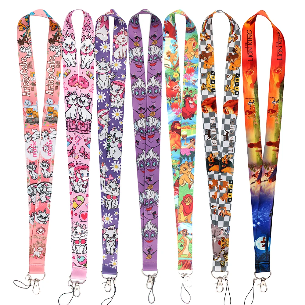 FI34 Cat Rope Strap Women\'s Keychain Lion Neck Lanyard For Students Keys Long Phone Hanging Ornaments Anti-Lost Hang Rope Gifts