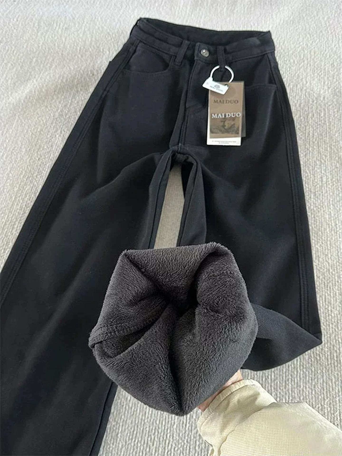 

Мужские джинсы-буткат Bla Fce с подкладкой, прямые, в американском стиле, облегающие, с высокой талией, зимние, повседневные