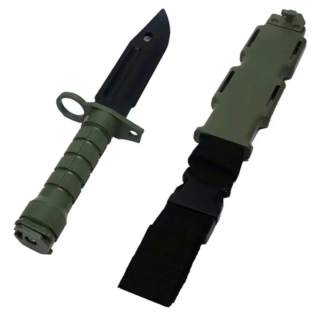 Multifunctional Tactical M9 Plastic Soft Knife Rubber Model Dagger Knife Gift Toy Collection CS Game Training Outdoor Plastic