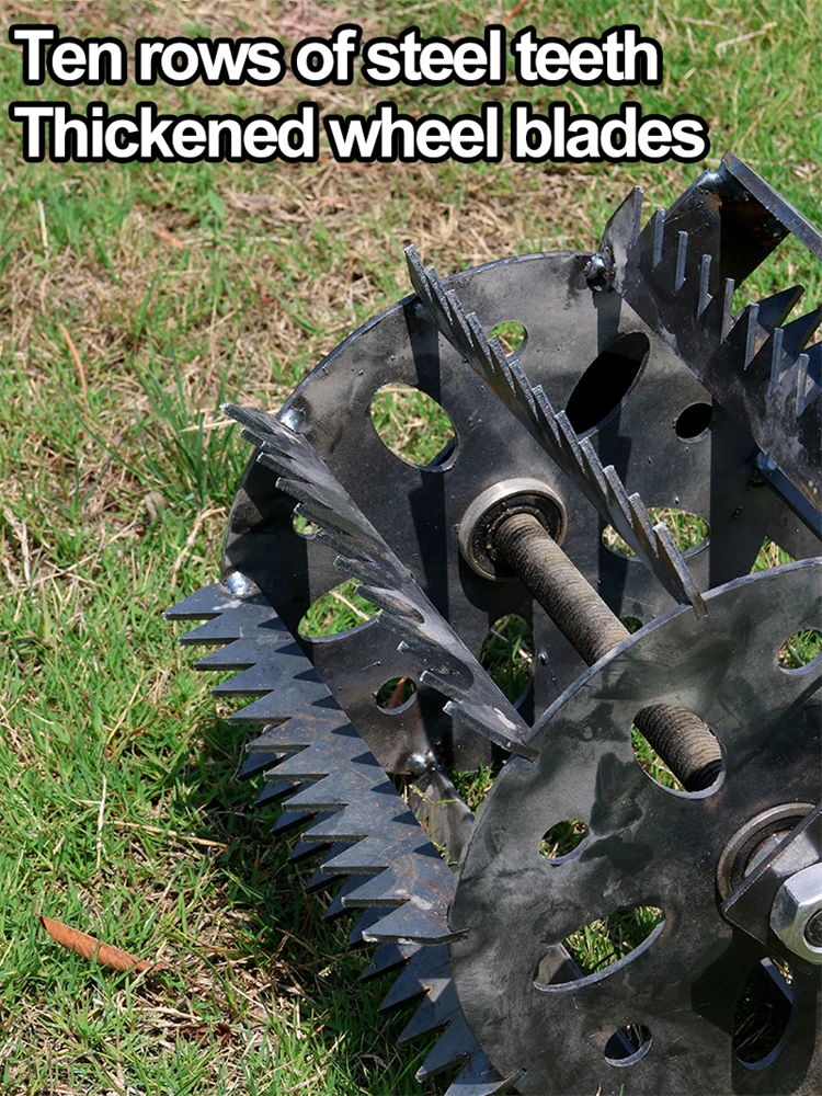 

Hand Push Hoe Wheeled Weeding Manganese Steel Weeding Machine Saw Tooth Agricultural Loosening Weeder No Handle Garde Weedkiller