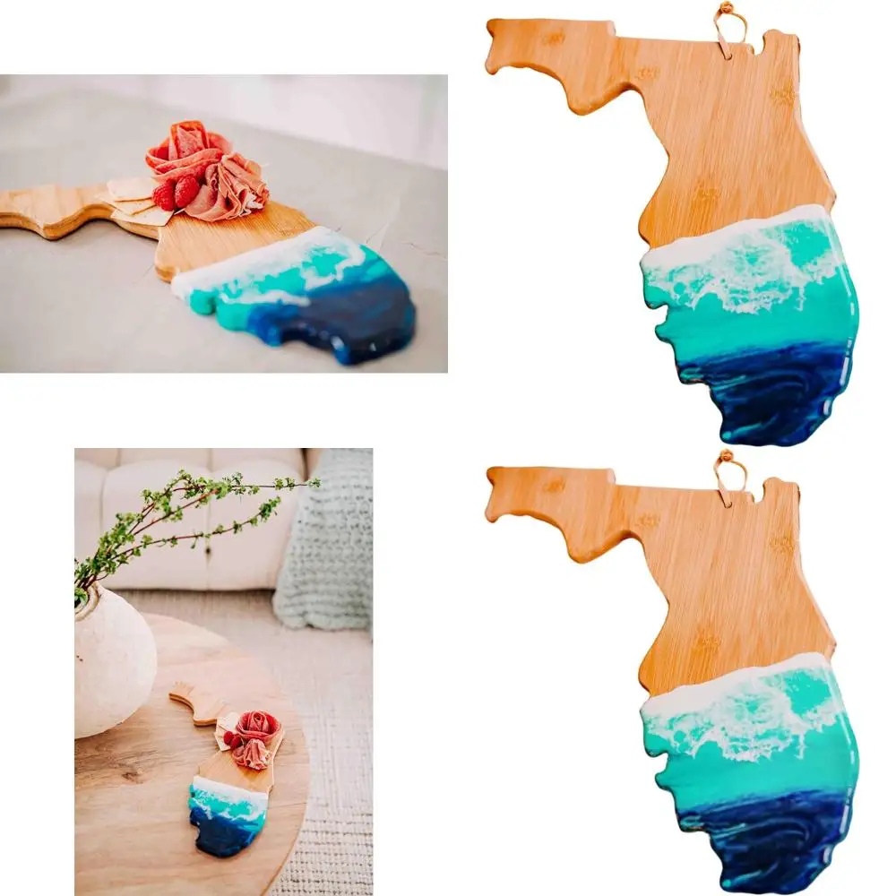 

Handcrafted Ocean Resin Florida Cheese Board, Exquisite Gift for Coastal Home Decor