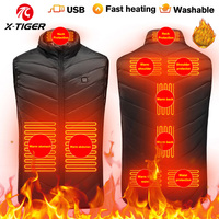 X-TIGER 9 Areas Heated Vest Winter Heated Jacket USB Electric Heating Vest Motorcycle Cycling Heating Jacket Heated Clothing