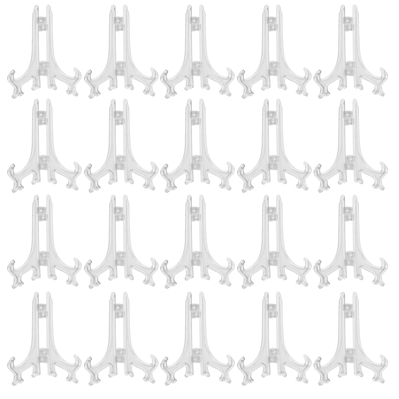 

50pcs Mini Display Stand Clear Plastic Foldable Plate Holder Tabletop Picture Frame Picture Frame Holder Home Decor