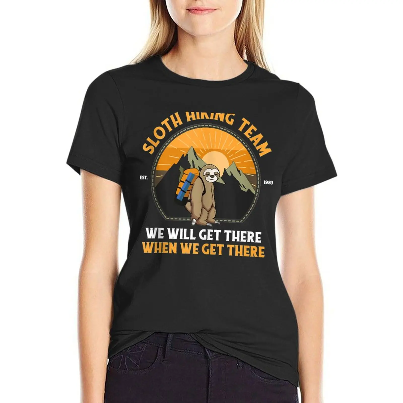 

Sloth Hiking , Sloth Hiking Team T-shirt summer tops female lady clothes woman t shirt