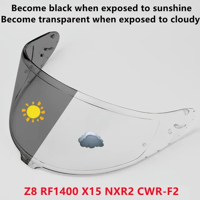 Photochromic Visor for SHOEI RF1400 RF-1400 NXR2 CWR-F2 Z8 CWR-F2R X15 X-15 X-Fifteen X-SPR Pro Autochromic Lenses Helmet Shield