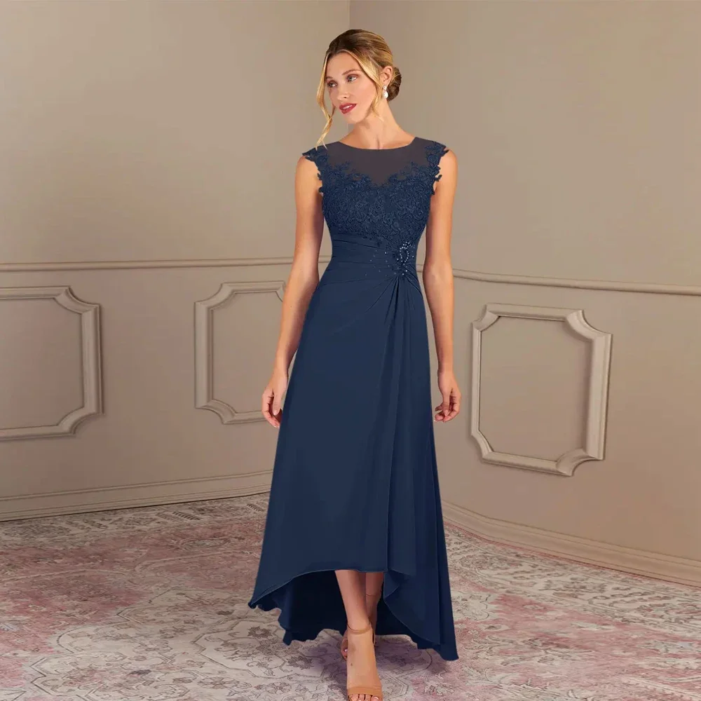 

Charming Sleeveless Mother of Bride Dresses for Women Ankle Length Wedding Party Dresses with Lace 2024 Summer New Robe De