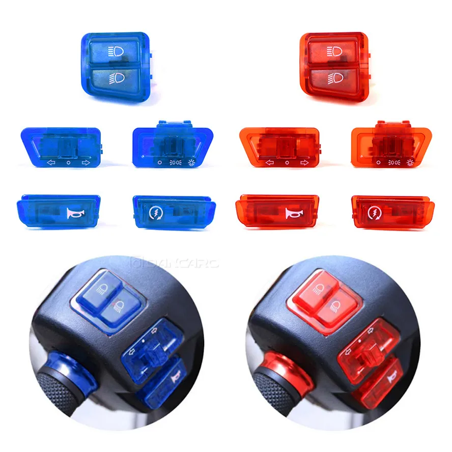 5PCS Modified Switch Motorcycle Start Horn Light Turn Signal Button Connecters for Scooter ATV Moped Accessories