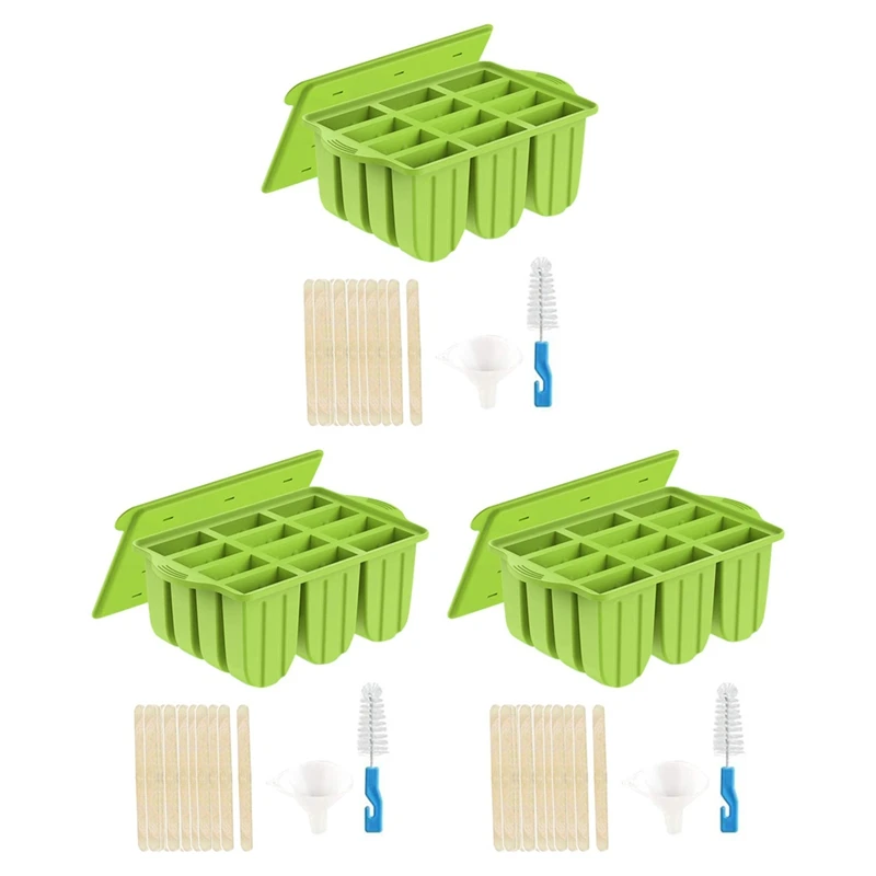 

【НОВИНКА】3X силиконовая форма для мороженого, форма для мороженого с 150 шт. палочками для мороженого, палочки для мороженого, палочки для мороженого