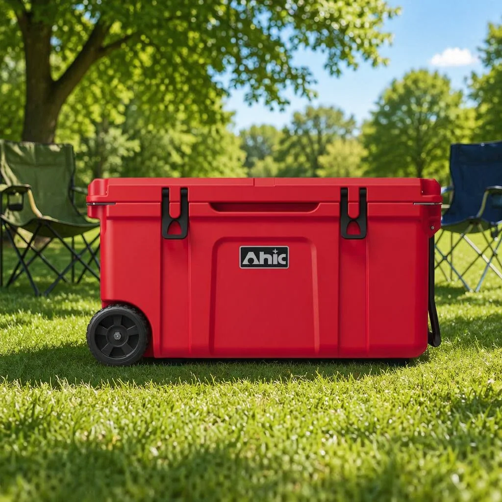 75L Eco-Friendly Recyclable Cooler Box with Wheels Modern Heat Preservation Rotomolded Plastic for Outdoor Fishing Camping
