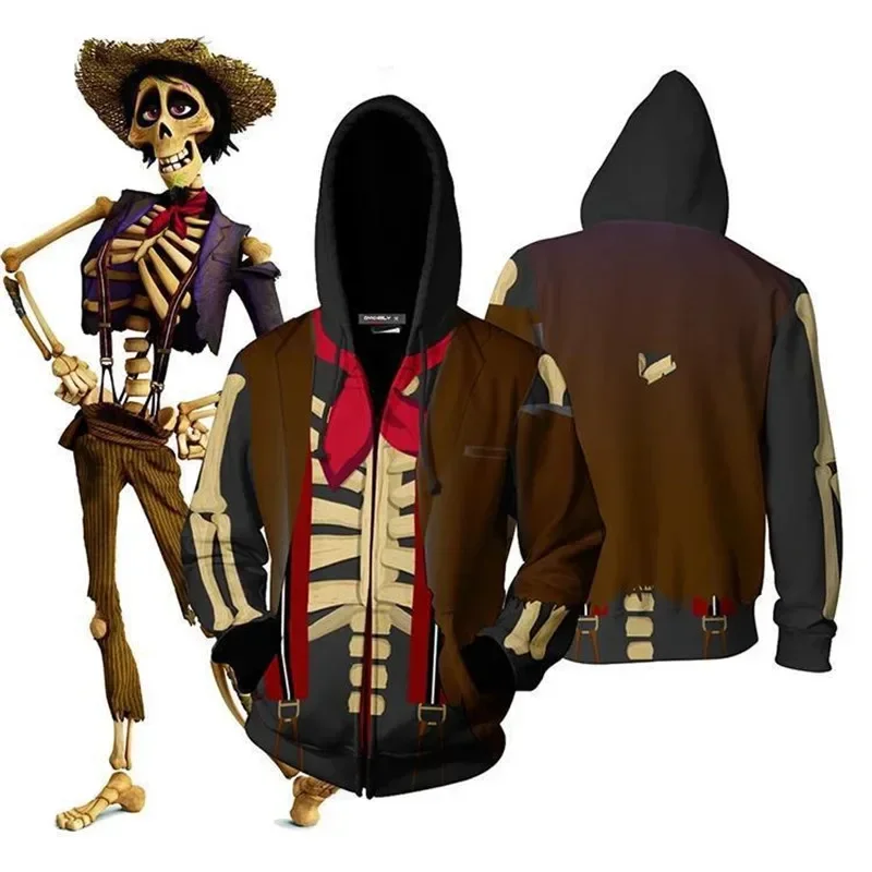 HN8 Film COCO Miguel Riveras Hoodie Cosplay Kostüme Männer Frauen Hector Rivera Hoodie Jacke Sweatshirts Cosplay Maske) 4Dc