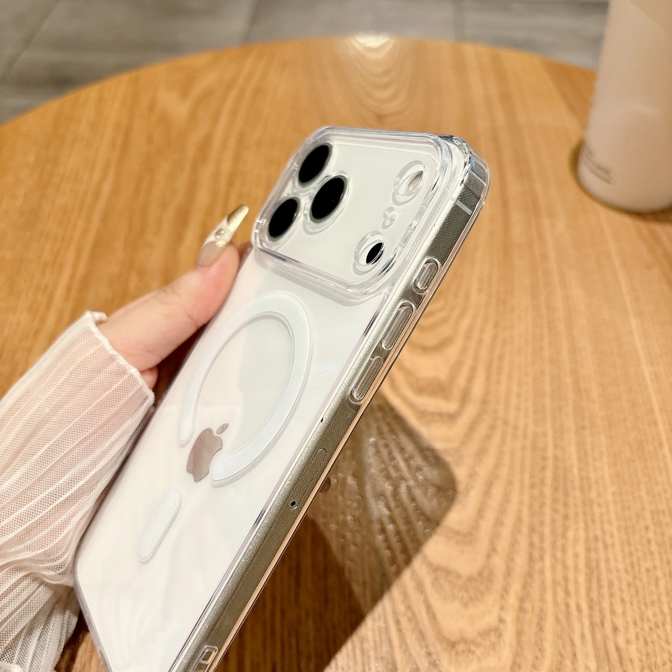 Precisie Gat Transparante Magnetische Telefoon Case voor Apple IPhone 17 Air 16 15 14 13 12 11 X XS XR Pro Max Clear Hard Cover