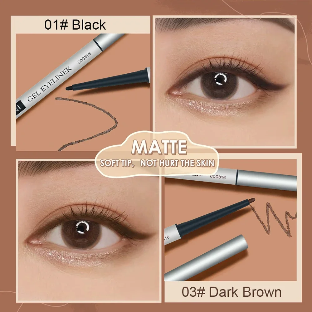 6 Kleur Ultra-Dunne Waterdichte Vloeibare Eyeliner Make-Up Voor Vrouwen Snel Droog Gladde Eyeliner Lange Laatste Onderste Wimper Pen Cosmetica