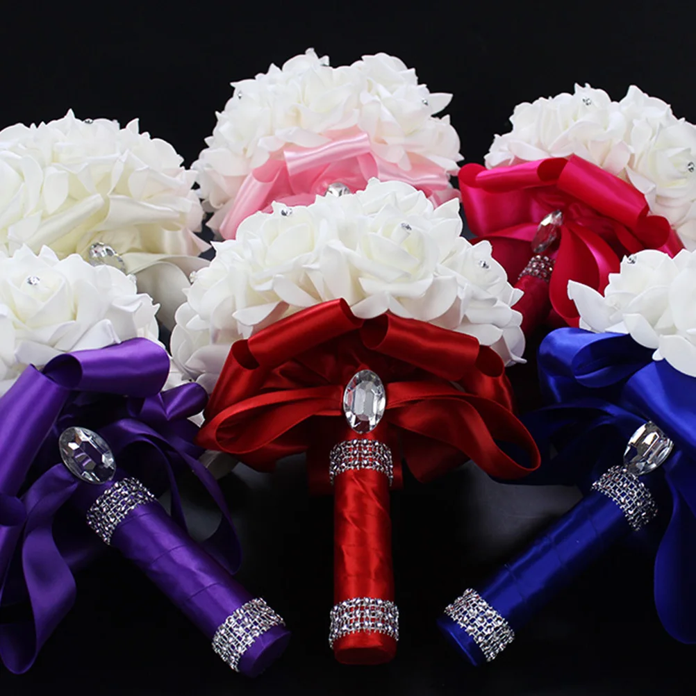 

1Pcs Artificial Bridal Bouquet Realistic White Simulation Flowers Ornament Wedding Home Decoration Valentine's Day Gift