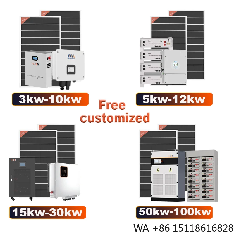 Tanfon Hybrid Solar Energy System Off-Grid 30Kw 50Kw MPPT Lithium Ion Solar Power Panel System Kit
