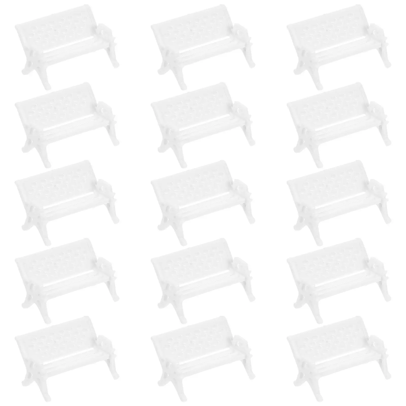 

15Pcs Bench Street Lamp Natural Texture Miniature Furniture Decoration Micro House Furniture Props Ornament