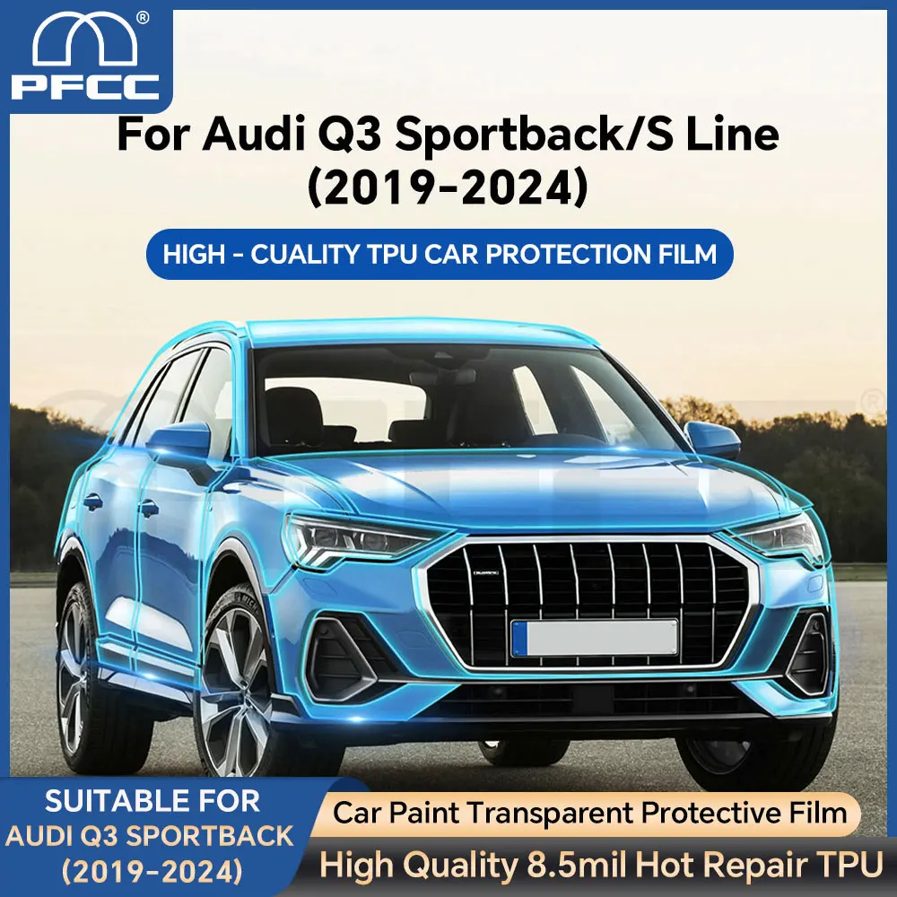 

PFCC Paint Protection Film for Audi Q3 Sportback S Line 2019-2024 PPF TPU Pre Cut Transparent Kit Bra 8.5mil Sticker Accessories