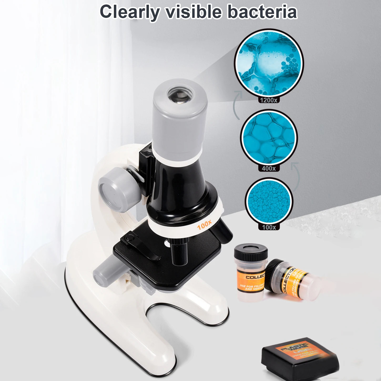 Bambini Microscopio Biologia Lab LED 1200x Kit di esperimenti scientifici scolastici Educazione Giocattoli scientifici Regali per bambini Scienziato
