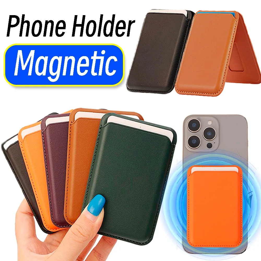 

For Magsafe Magnetic Luxury Leather Card Holder Wallet Case for IPhone 17 Pro Max 16 15 Magnetic Phone Case Adsorption Accessory