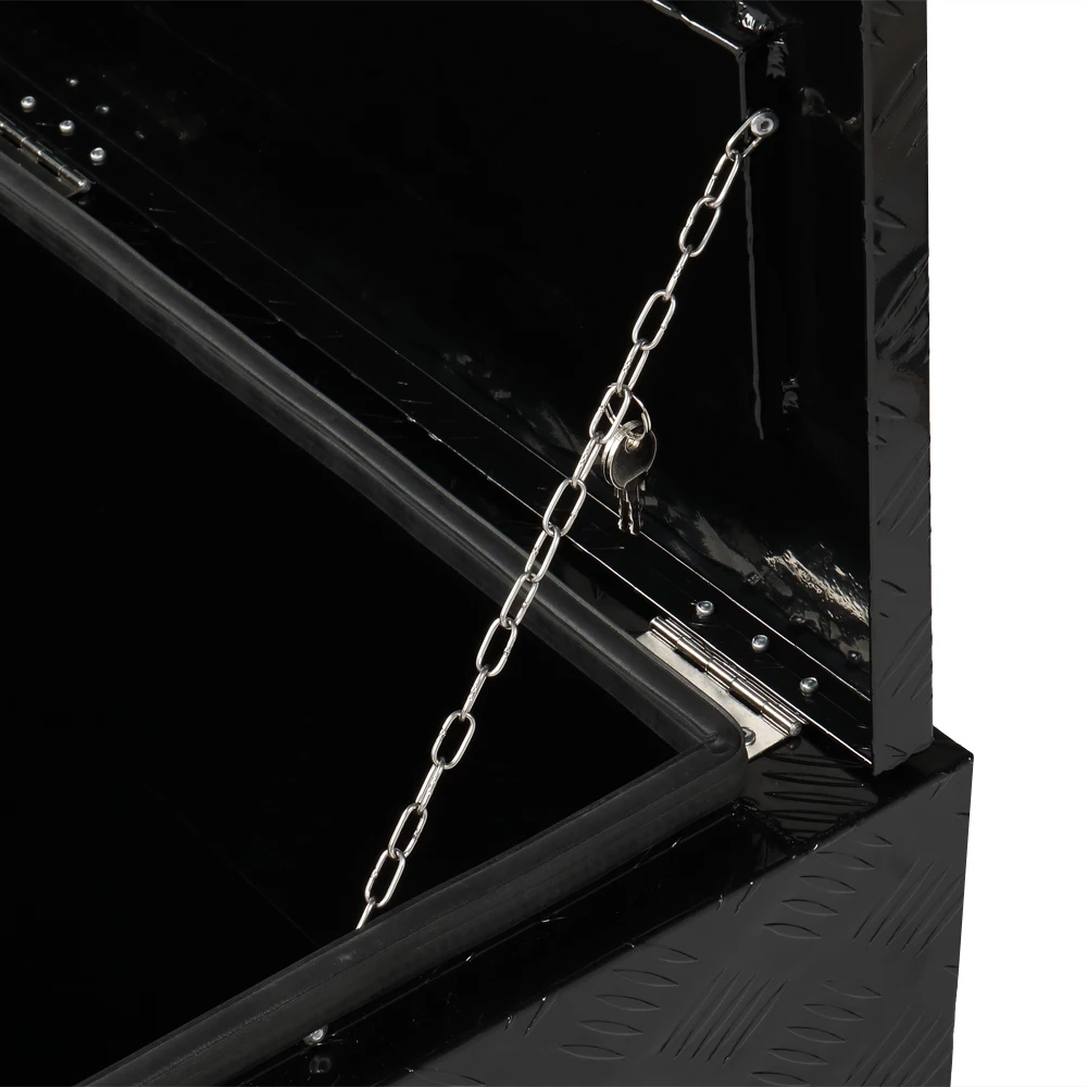 กล่องเครื่องมือใต้ท้องรถอลูมิเนียม 42 นิ้ว ลายบาร์ 5 แถบ สีดำ