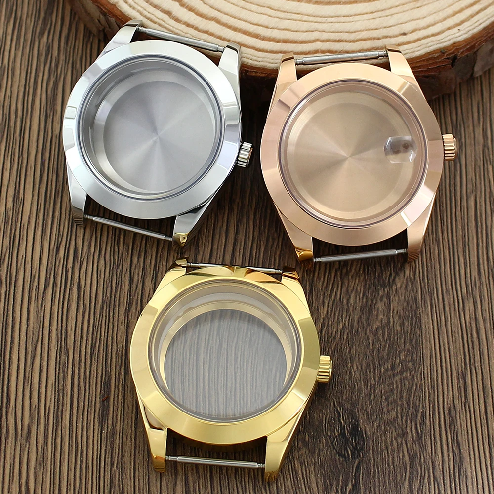 36/39MM style for Datejust Oyster Watch Case Sloping Bezel Sapphire Glass For NH35 NH36 NH34 4R36 8215 movt PVD 316L Accessories