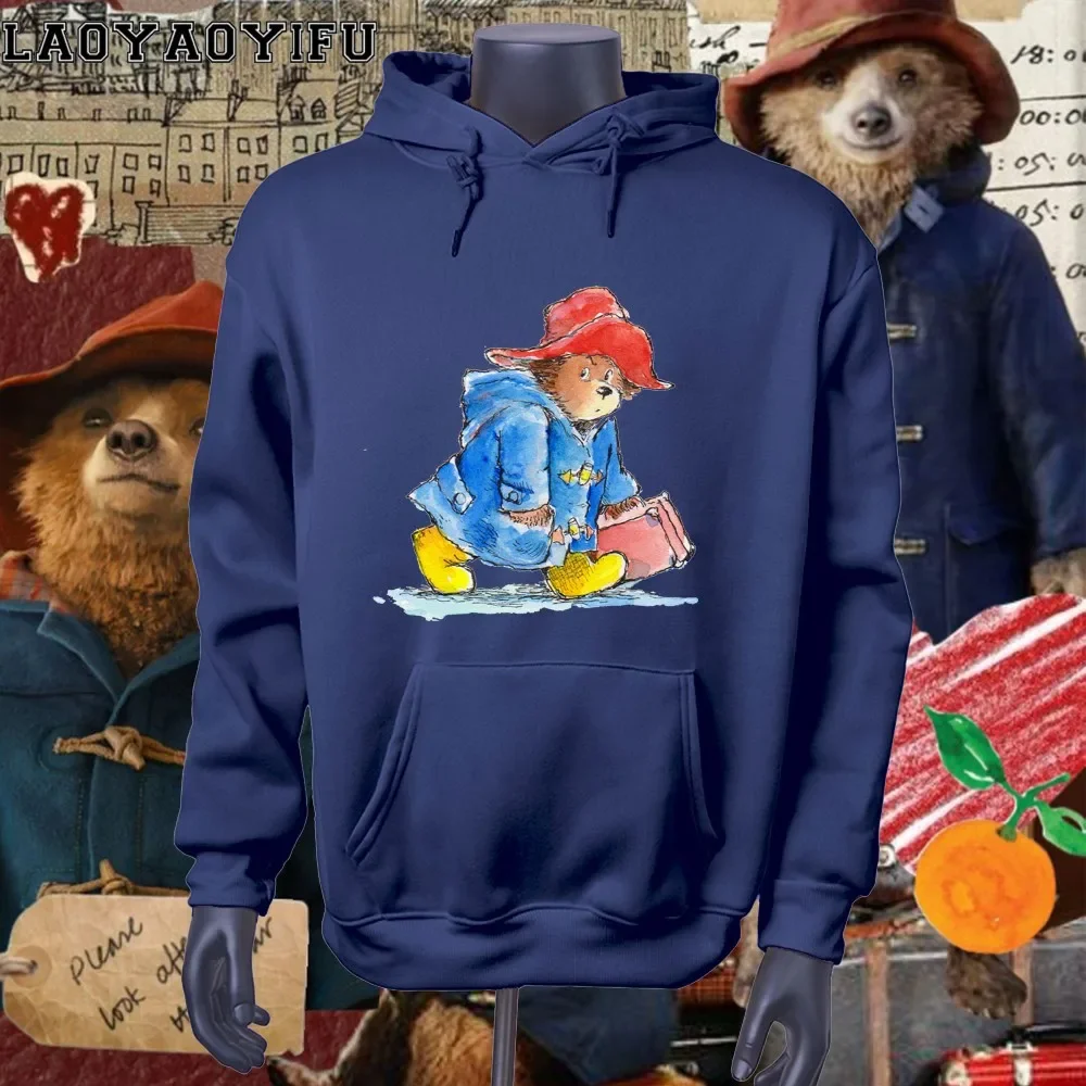

Cartoon Sweatshirt Cartoon Paddington Bear in London Graphic Hoodie Women Casual Women Clothing Aesthetic Clothes Hoodies