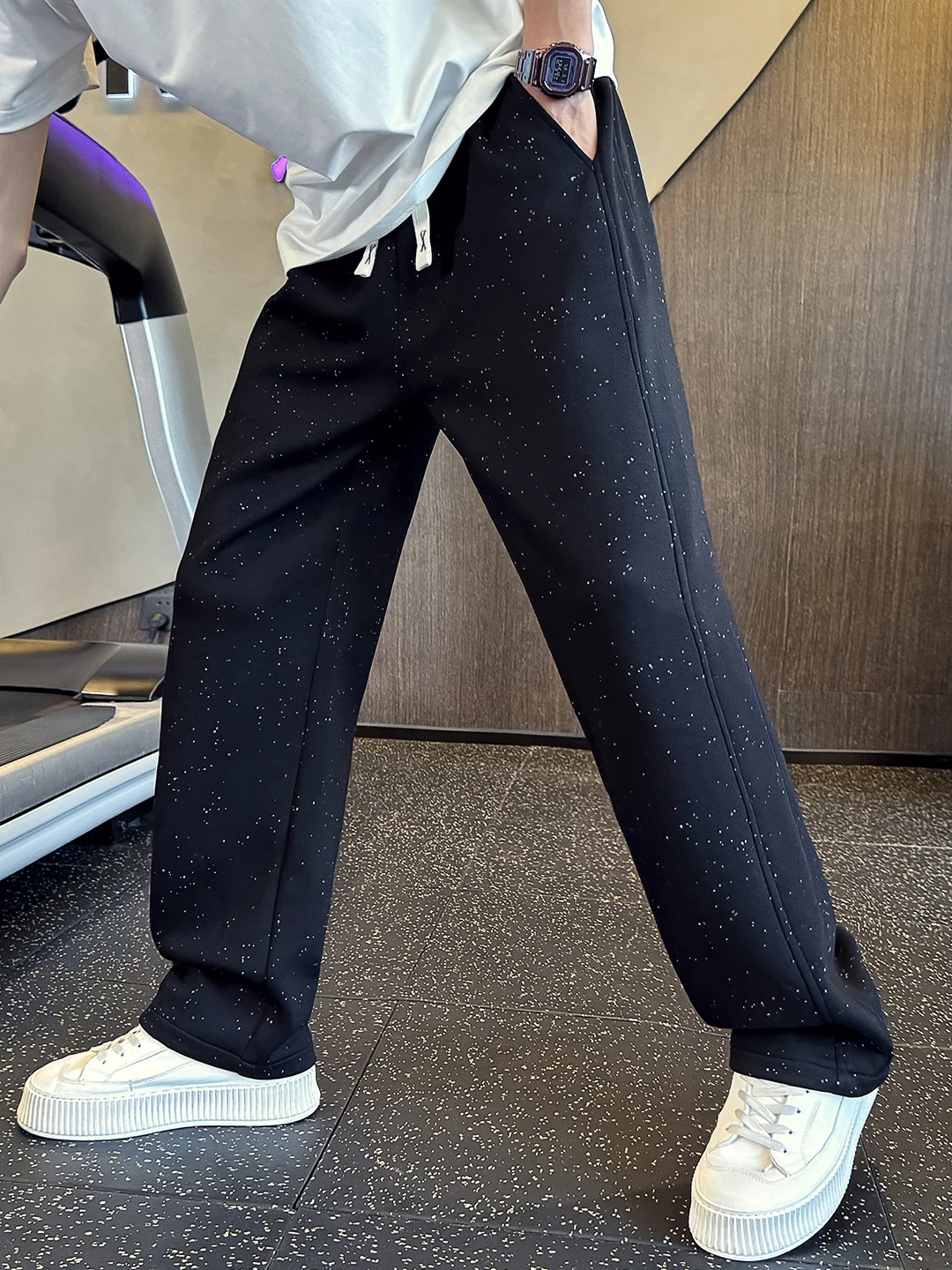 

Bla Casual Men's Sweatpants Drapey Knife Design American Sle High Street Sport Straight Leg Trousers Youth Faion