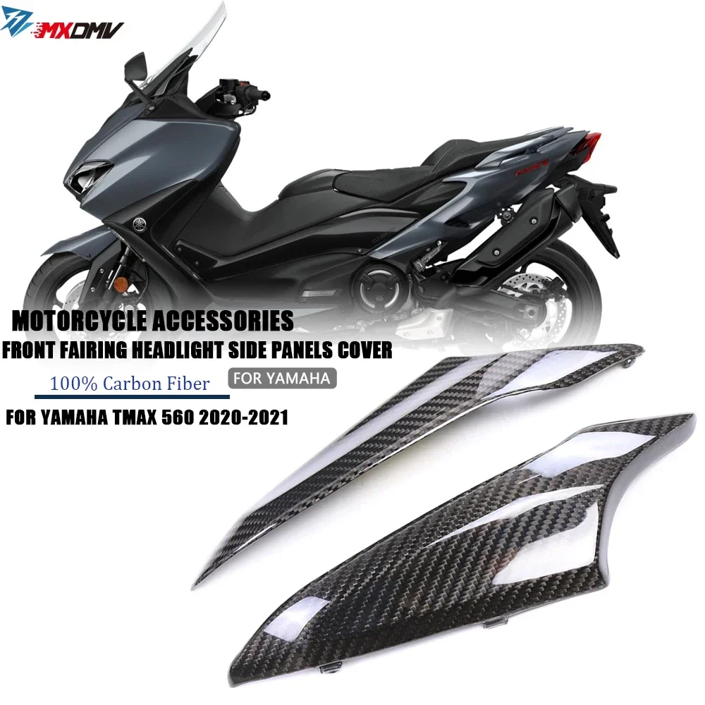 Real Carbon Fiber Front Tank Side Panel Cover Fairing For YAMAHA TMAX 560 530 TMAX560 530 2019-2021 Motorcycle Accessories Kit