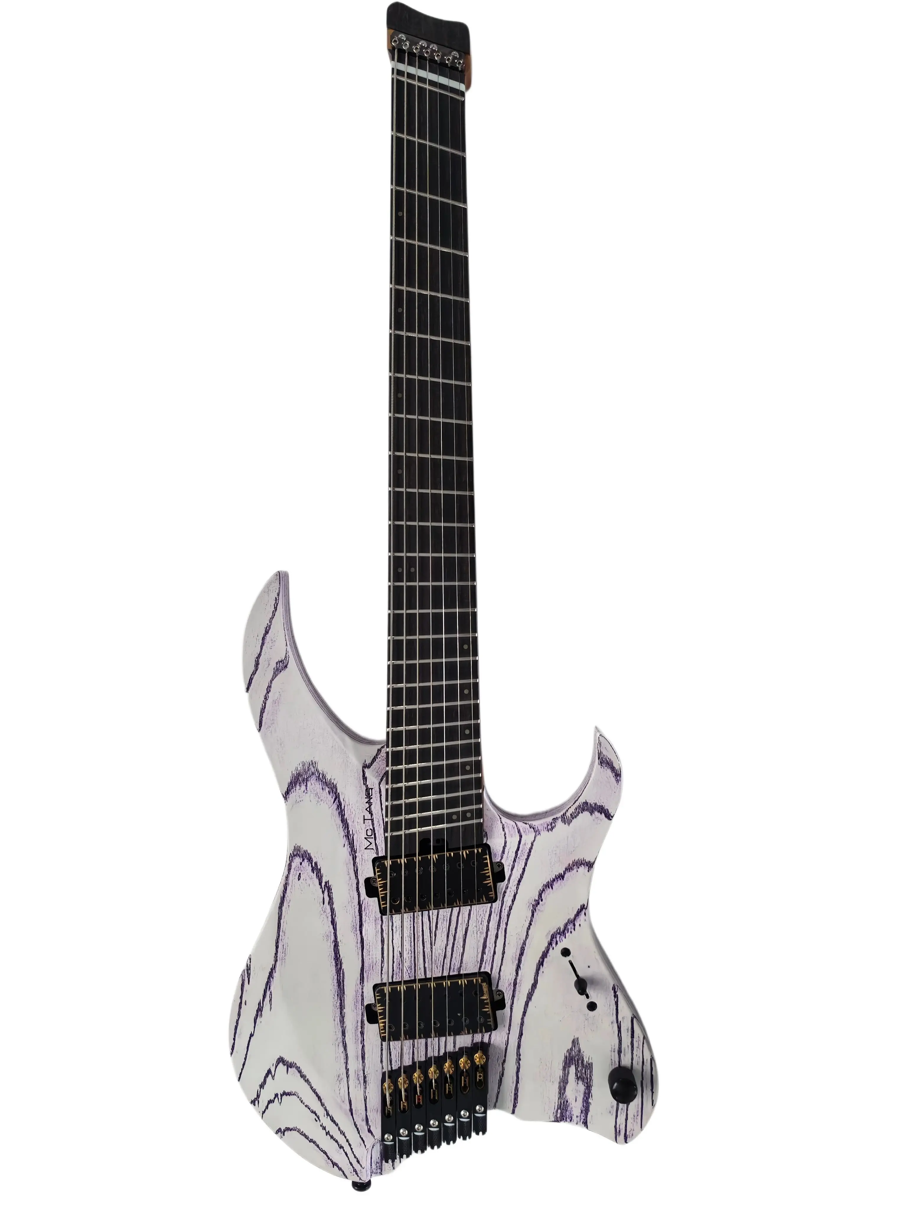 7strings McTang Headless Electric Guitar, Fan Shaped Frets, Handmade, Sandblasted view 2