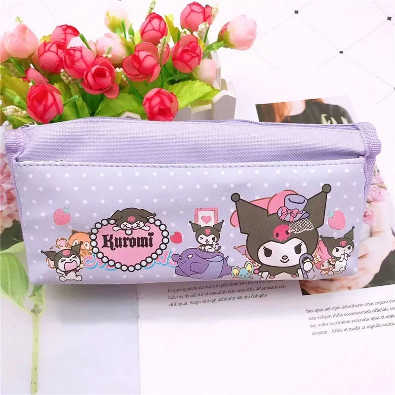 Hello Kitty piórnik o dużej pojemności dzieci PU piórnik Sanrio Kuromi Pudding moja melodia Cinnnamoroll torby do przechowywania artykułów piśmienniczych