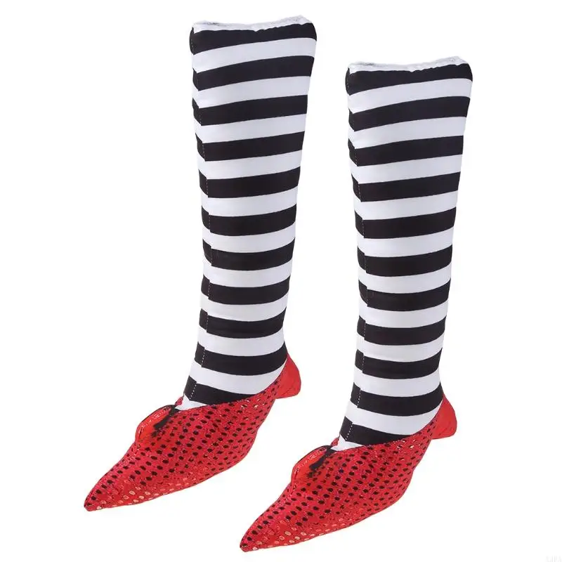 A3PA 1 زوج Halloween Evil Witch Legs Props رأسًا على عقل