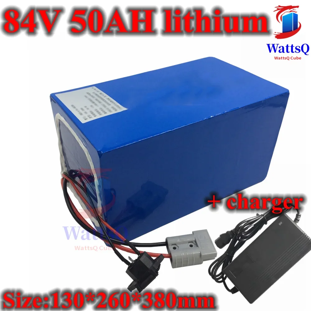 84v 50Ah lithium ion battery pack lipo battery for 4000w inverter motorhome Floor cleaner golf cart + 10A charger