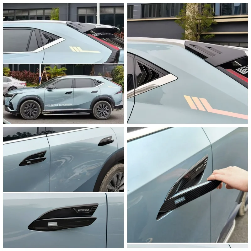 For Trumpchi EMKOO 2022 2023 Exterior Accessories Car Door Handle Catch Protection Cap  Rear Window Blinds Cover Trim