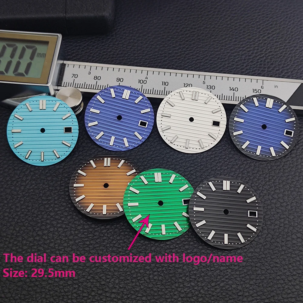 

Аксессуары для наручных часов NH35, зеленый светящийся циферблат 29,5 мм для автоматического движения NH35 NH36