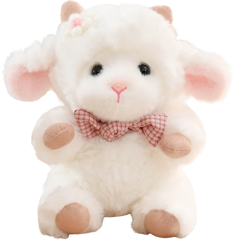 

Hot 1pc 23cm Cute Sheep Peluche Toy Kawaii Alpaca With Bib Stuffed Soft Animal Dolls For Children Girls Birthday Christmas Gift